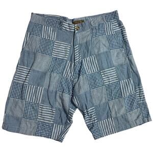 Vintage Siegfried Blue Shorts with Checker Sewn Patches - Men's Size 36